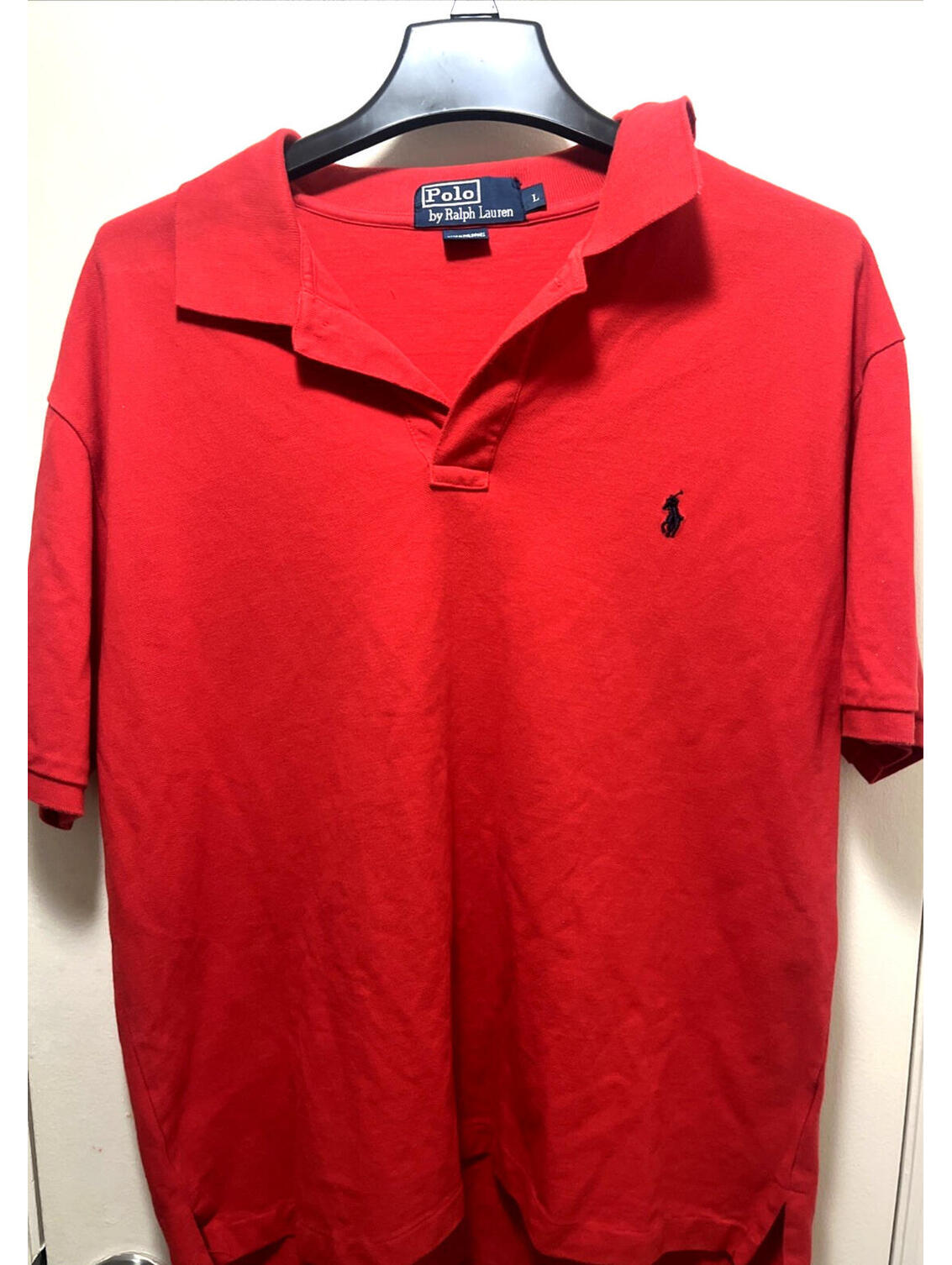 Lg 90s Ralph Lauren Red Polo Shirt Preppy Heritage Teens